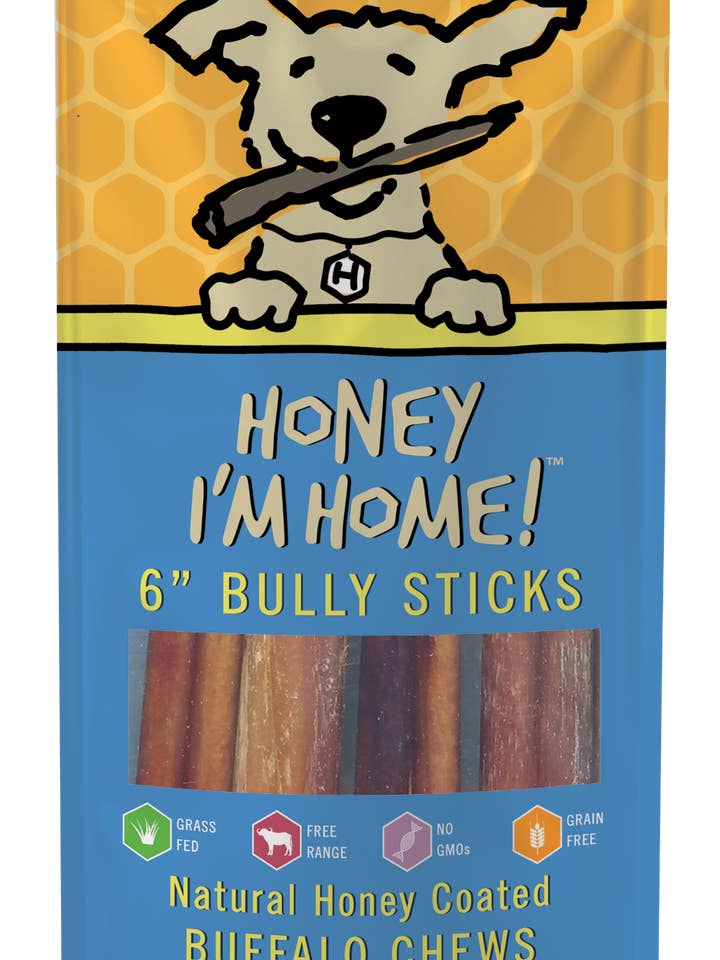 6" BULLY STICKS for wholesale by Honey I'm Home