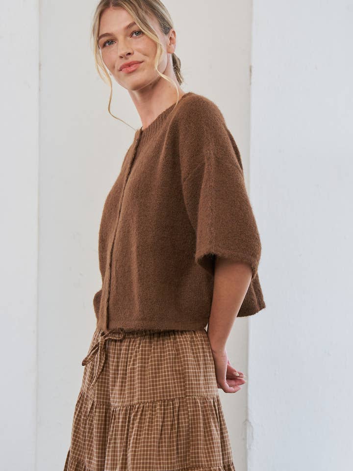 CANDESCENT - Wholesale Cardigan - Women's - Cropped Boxy Soft Knit Cardigan - LOU CARDIGAN10