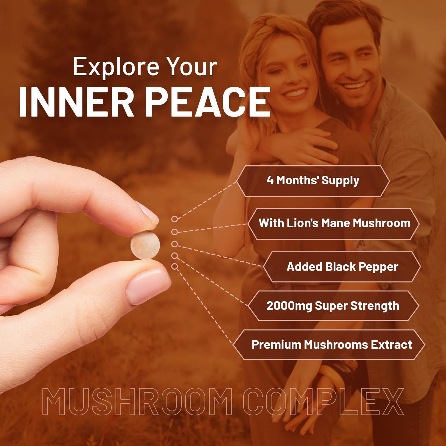 Prowise Healthcare – wholesale Oral supplement/vitamin – Advanced Mushroom Complex | 6 Mushrooms - 120 Vegan Tablets3