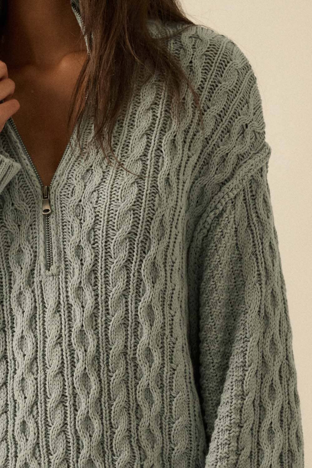 Promesa USA - Wholesale Dress - Women's - Cable-Knit Long Sleeve Mini Sweater Dress7