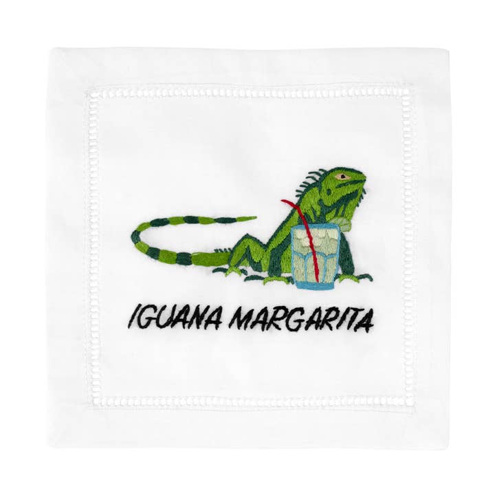 IGUANA MARGARITA COCKTAIL NAPKIN for wholesale by August Morgan