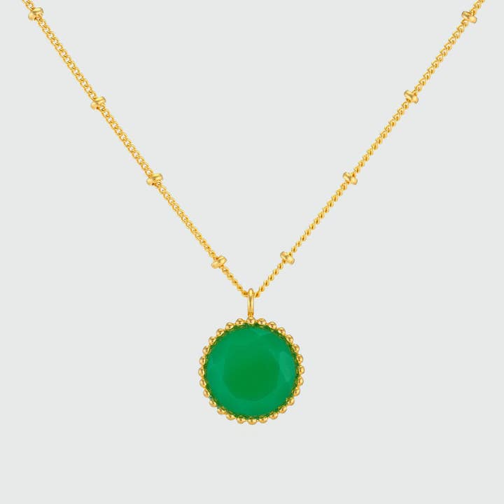 Barcelona May Chrysoprase Birthstone Necklace for wholesale by Auree Jewellery