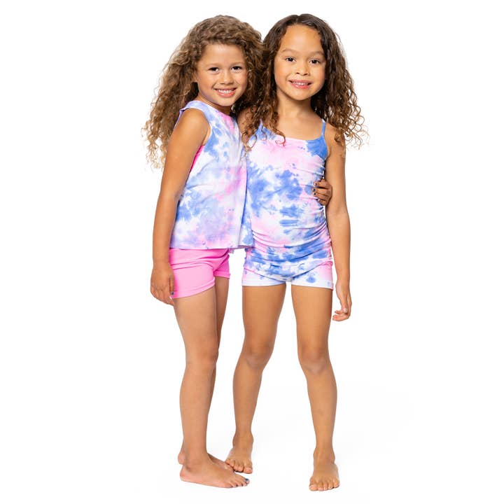 Little Girls (4-6x) Watercolor Tie Dye Styles - Blue & Pink for wholesale by Malibu Sugar