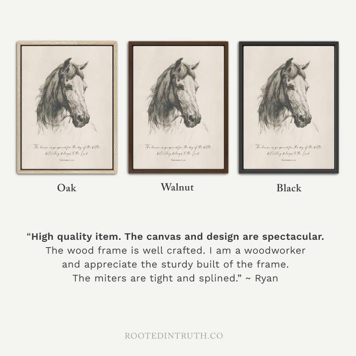 Rooted in Truth – Engroshandel Kunsttryk – Horse is Prepared Vægkunsttryk med kristent landlig dekor2
