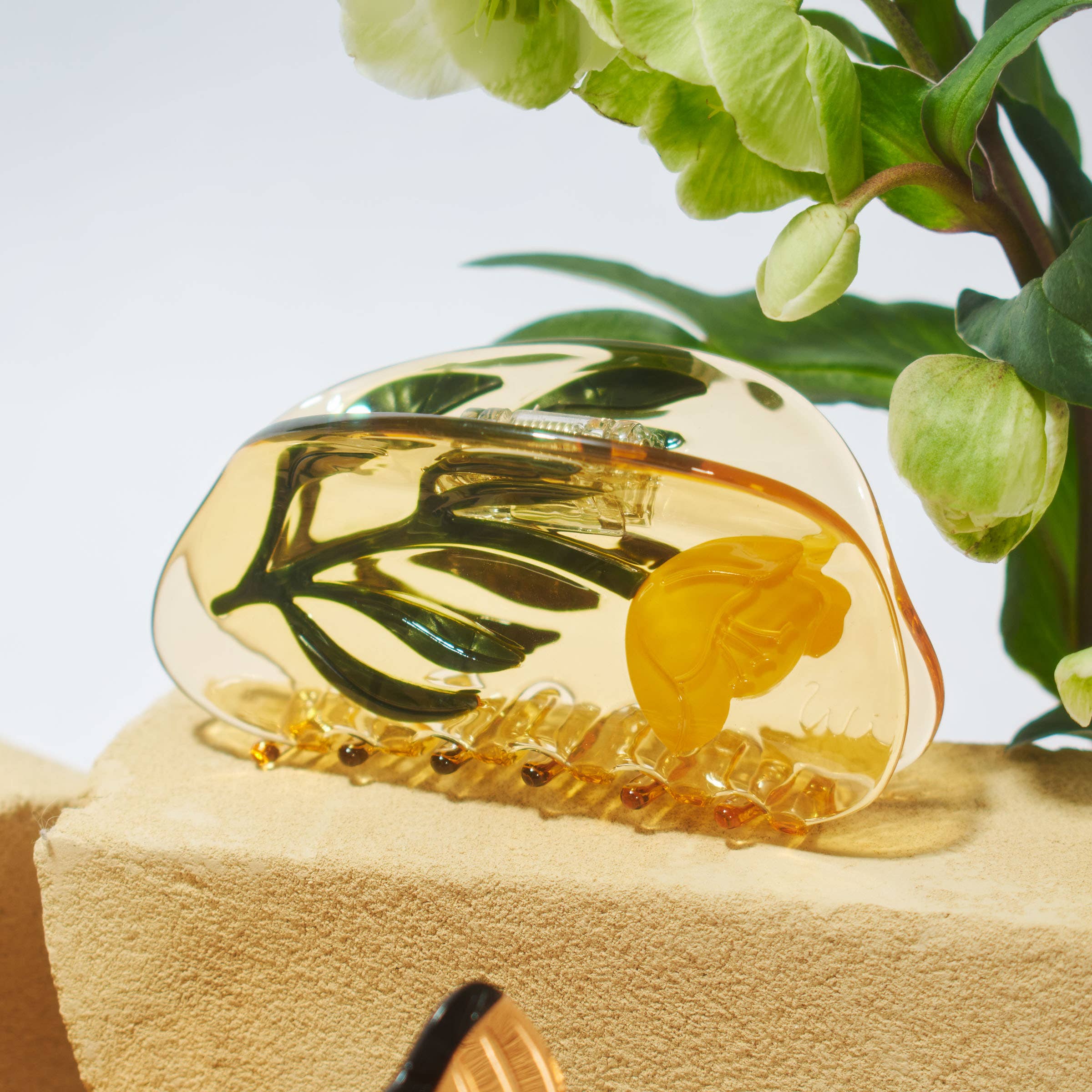 WINONA IRENE - Wholesale Hair Accessories Set - Women's - Buttercup Wild Flower Hair Claw Clip in Clear Yellow Acetate3