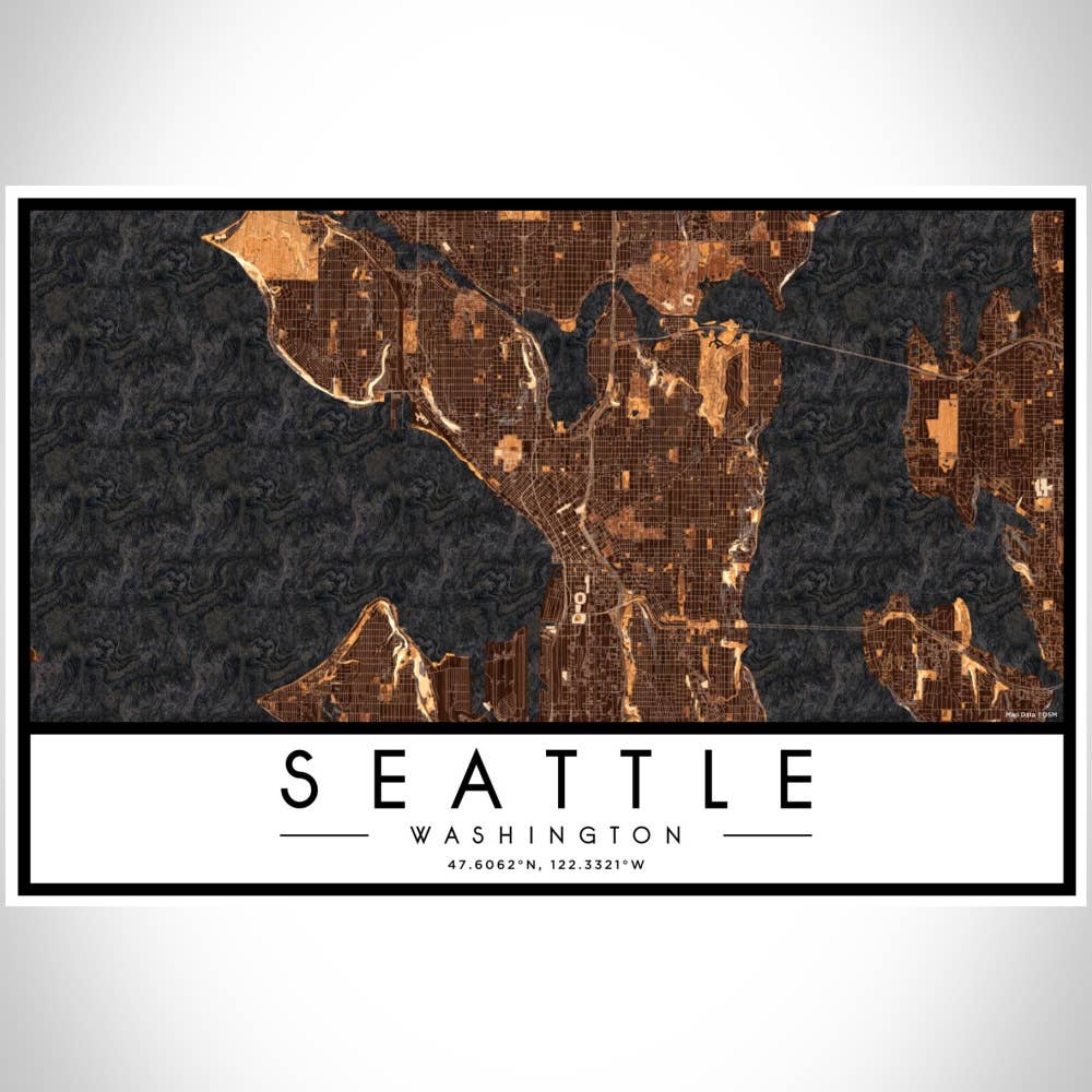 JACE.design - Wholesale Art Print - Seattle WA Map Print Ember3