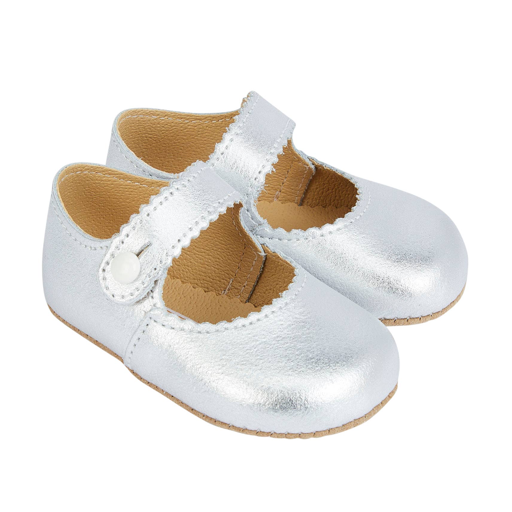 Early Days & Baypods – wholesale Cot shoes – Baby – Emma Early Days leather bar shoe, button fastening5