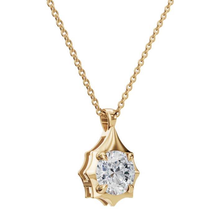 PureYou Jewelry - Wholesale Pendant/charm necklace - 2 CT Round Diamond Solitaire Pendant, 14k Diamond Necklace3