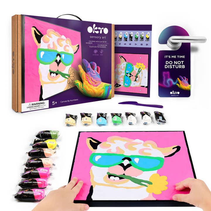 OKTO Clay by Numbers — Lama — (16.54×12.01 in) — Ages 5+ for wholesale by Fainotoys