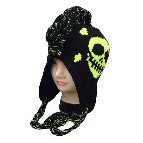 Cap Zone - Vendita all'ingrosso Berretto - Donna - Berretto con paraorecchie Punk Rock Skull Mohawk2