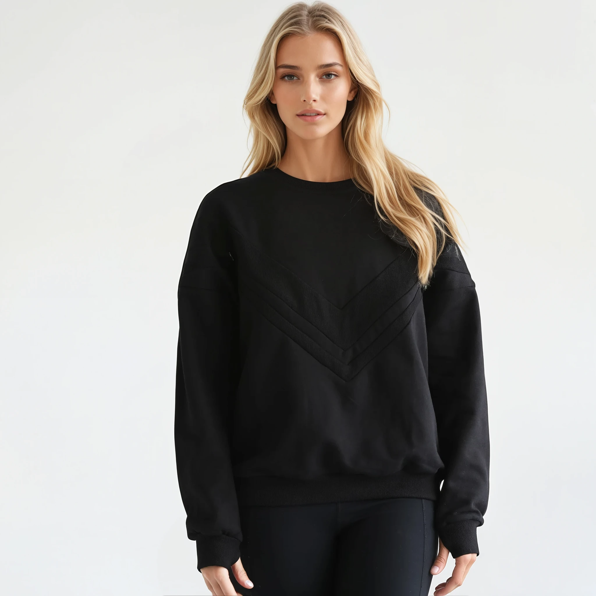 Noir Isabella Organic Oversized Nursing & Pregnancy Sweatshirt for wholesale on Faire2