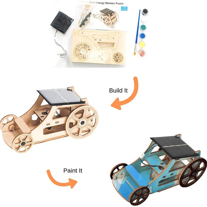 SmartsToy - Wholesale Toy Car/Truck - Kids - Wooden Solar Model Cars to Build for Kids 9-12, Educational