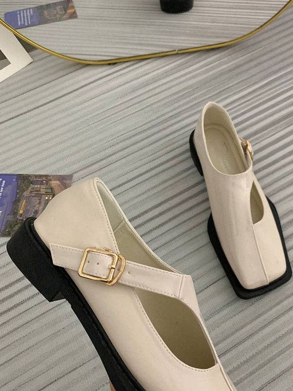 Mirazshoes WholeSale - Vendita all'ingrosso Ballerine - Donna - Mocassini bassi con punta quadrata e snodo cavo con fibbia9