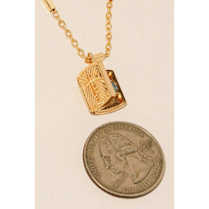 Anarchy Street - Wholesale Pendant/Charm Necklace - Cross Square Locket Pendant Necklace