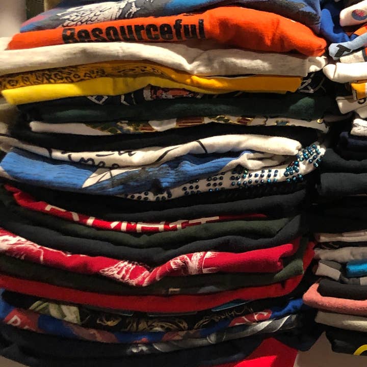 Mystery Thrifted Vintage Style Graphic T-Shirt Bundle for wholesale by Utopian Experiments