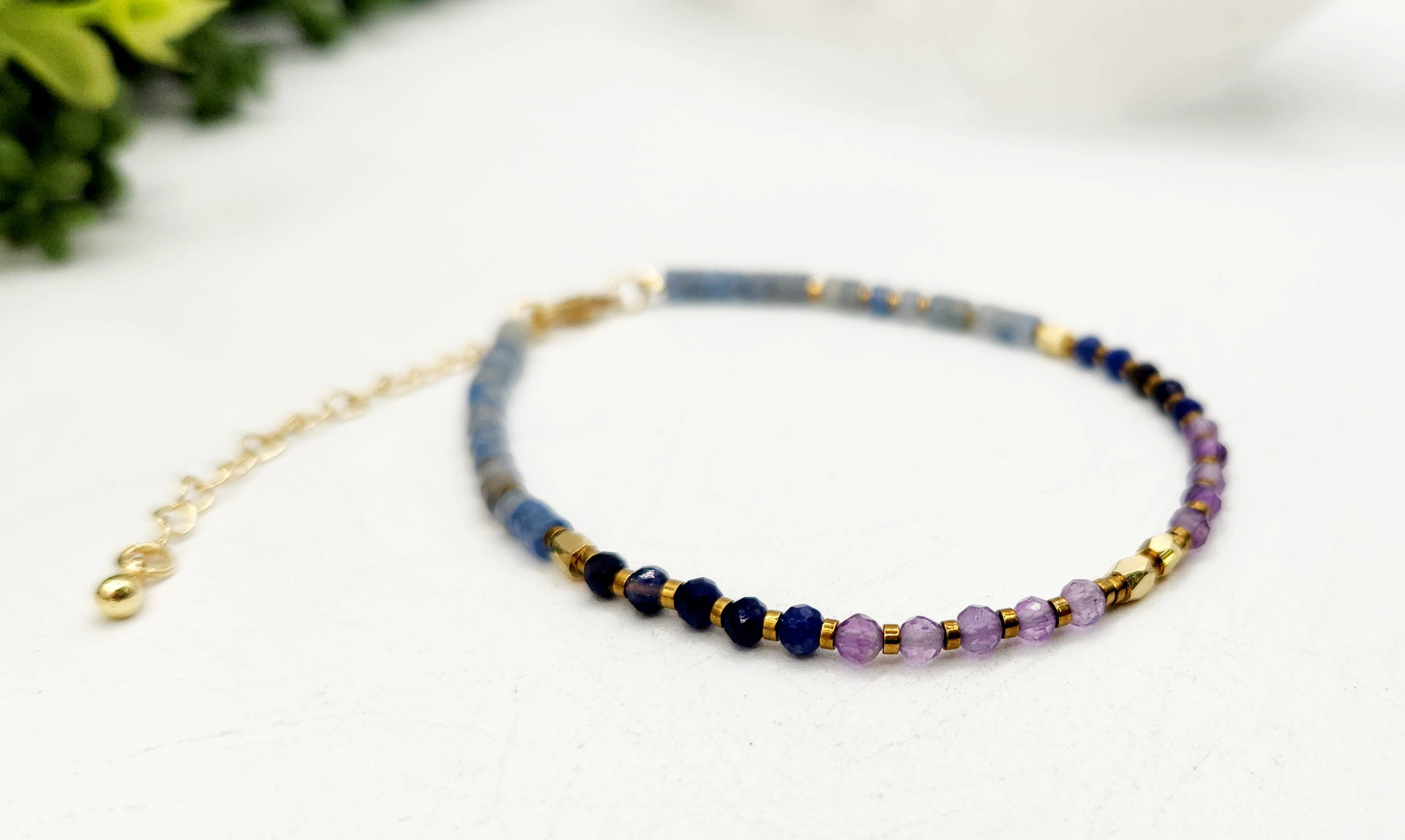 Meraki Gemstones - Wholesale Beaded Bracelet - ANXIETY SUPPORT-Amethyst/Sodalite/Blue Aventurine -Bracelet 4