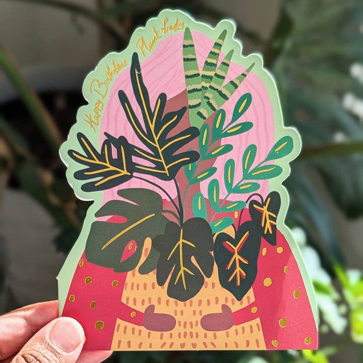 Carte d'anniversaire pour une amoureuse des plantes pour la vente par Nabeela Rumi