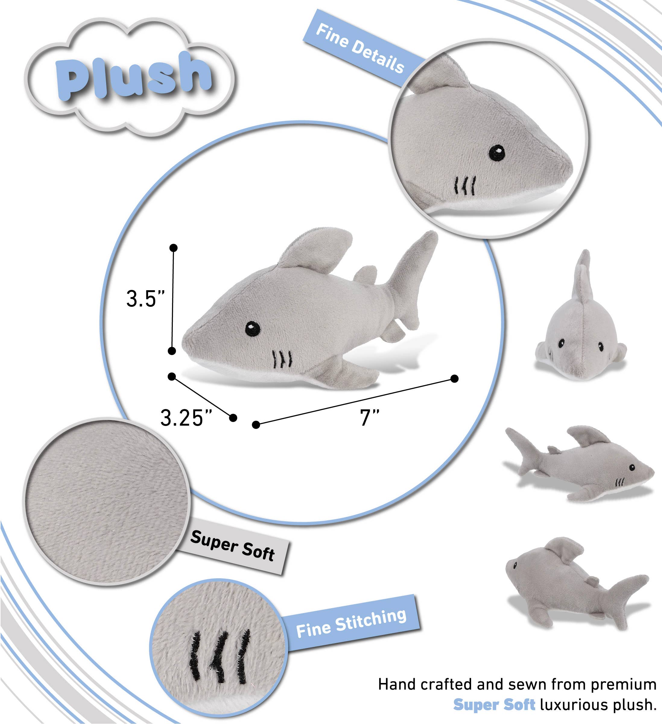 Cota Global - Vendita all'ingrosso Peluche - Bambini e neonati - Peluche 6" - Squalo2