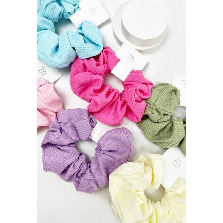 MIX COLOR Waffle Textured Soft Scrunchies for wholesale on Faire