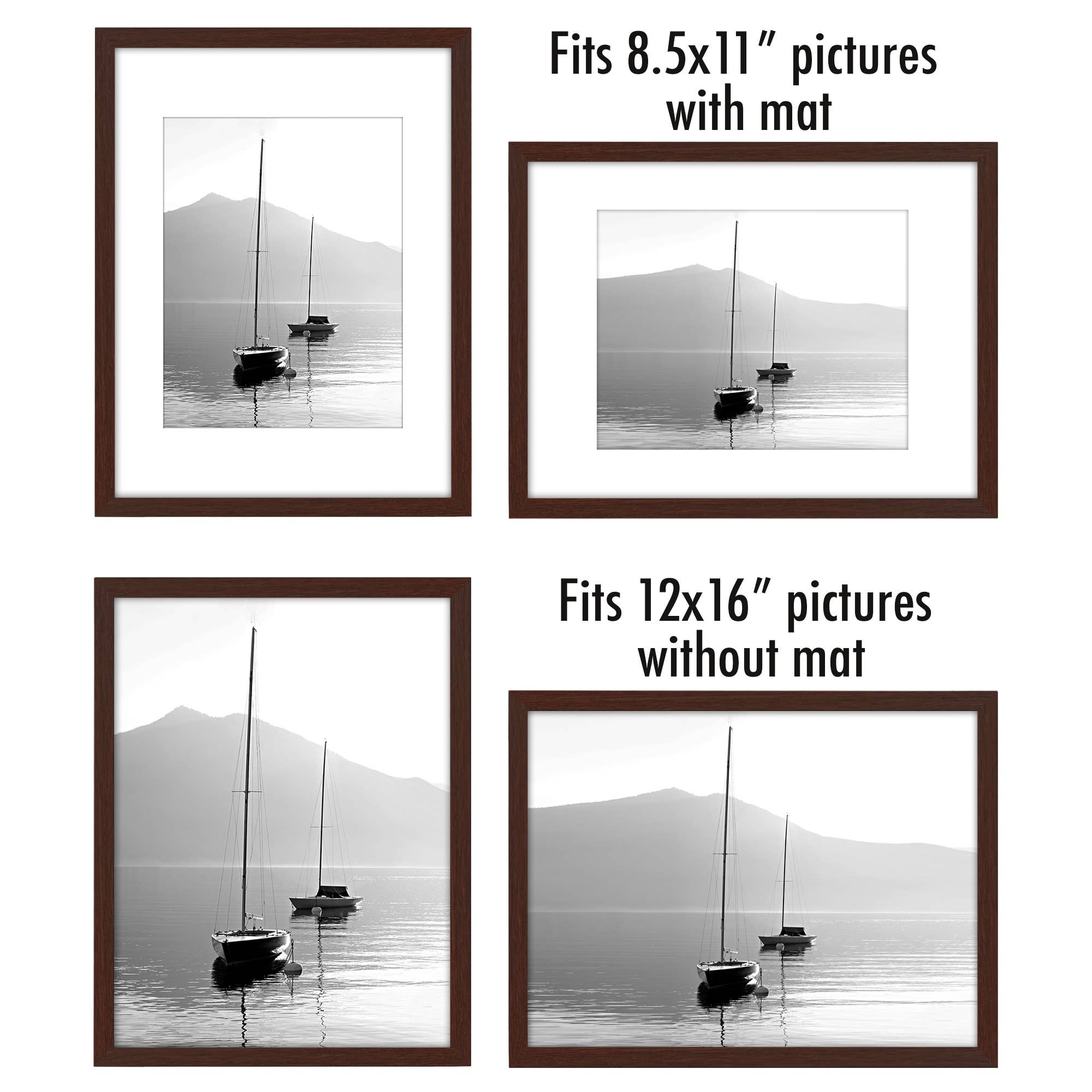 Americanflat - Wholesale Picture Frame - Americanflat Picture Frame with Mat Slim Molding (5 Pack)75