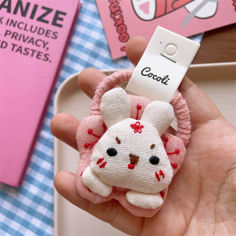 Tourtiwi - Wholesale Hair Tie - Kids - Cute animal hair band, cotton checkered hair tie8