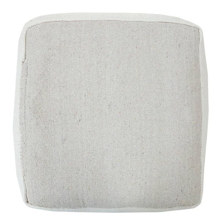 Blanc/Marron Pouf texturé Farmhouse Chic Shag Ivoire et Beige en vente sur Faire3