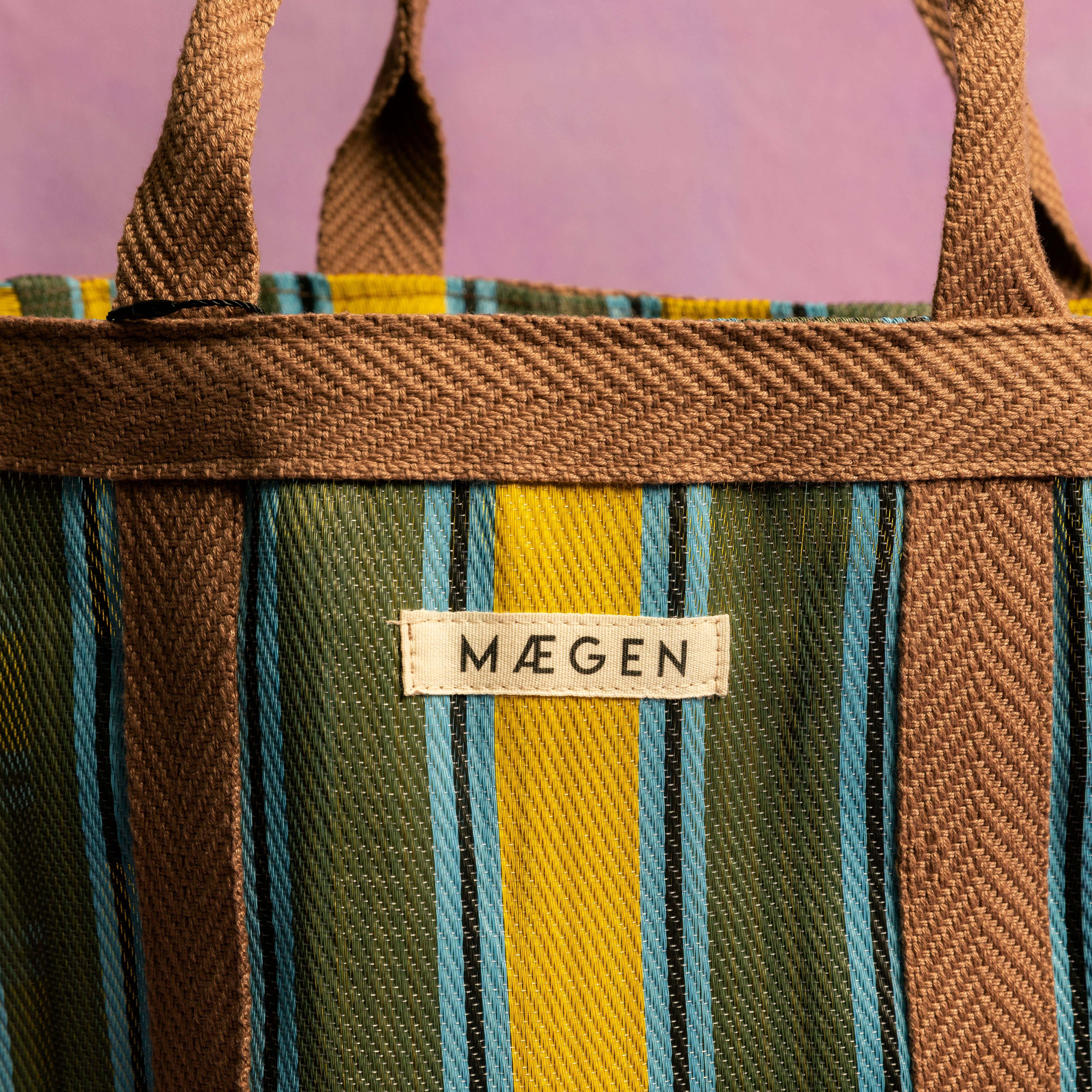 MÆGEN - Wholesale Tote Bag - Unisex - Everywhere Bag | Chocolate/ Yellow/ Olive4