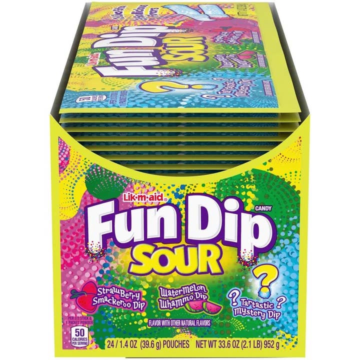 Grandpa Joe's Candy Shop - Wholesale Hard Candy - Fun Dip Sour Candy Three Flavor Pack, 24ct