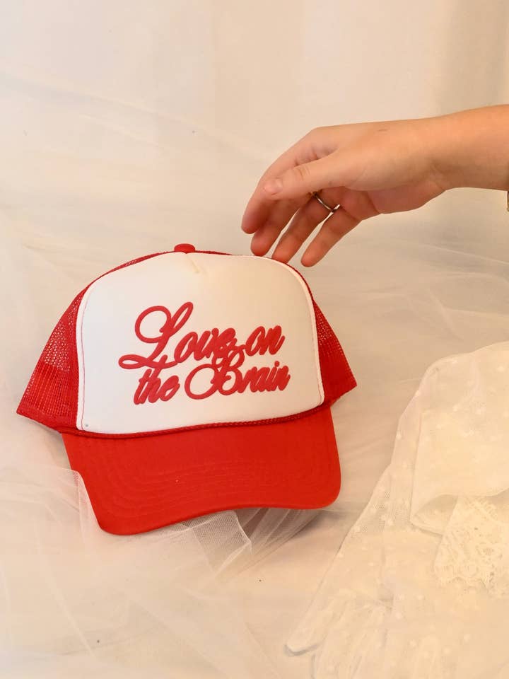 love on the brain trucker hat for wholesale by 402threads