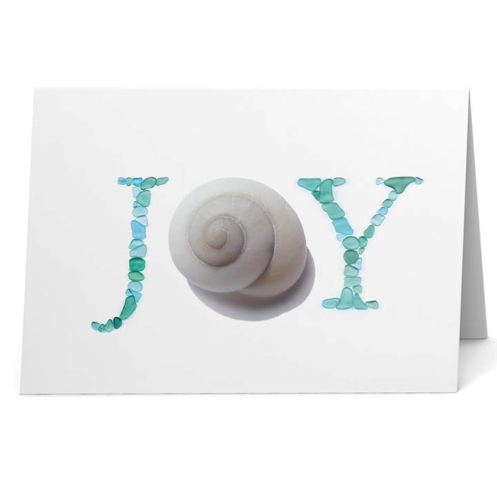 Sea Glass Joy Seashell Feiertagskarte für den Großhandel von Beachcombing / Etched by the Sea