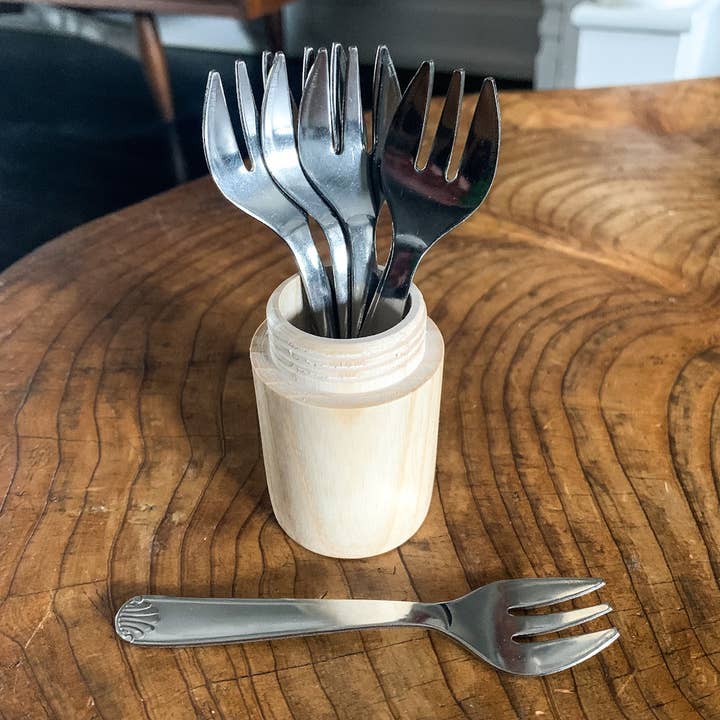 Clémentine Boutique - Wholesale Table Fork - Oyster fork set in wood case, Made in France