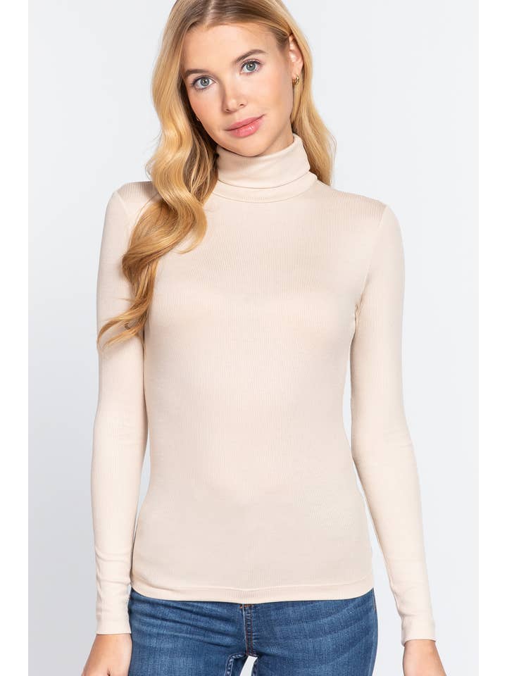 42POPS - Wholesale Knit Top - Women's - ",.._ SI-24739 FITTED LONG SLV TURTLE NECK RIB KNIT TOP5