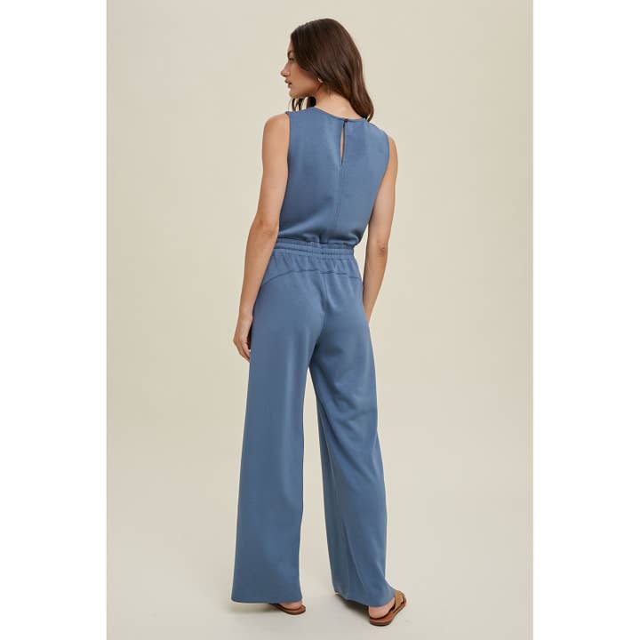 Apolline - Wholesale Jumpsuit - Women's - WIDE LEG SCUBA JUMPSUIT WITH DRAWSTRING4