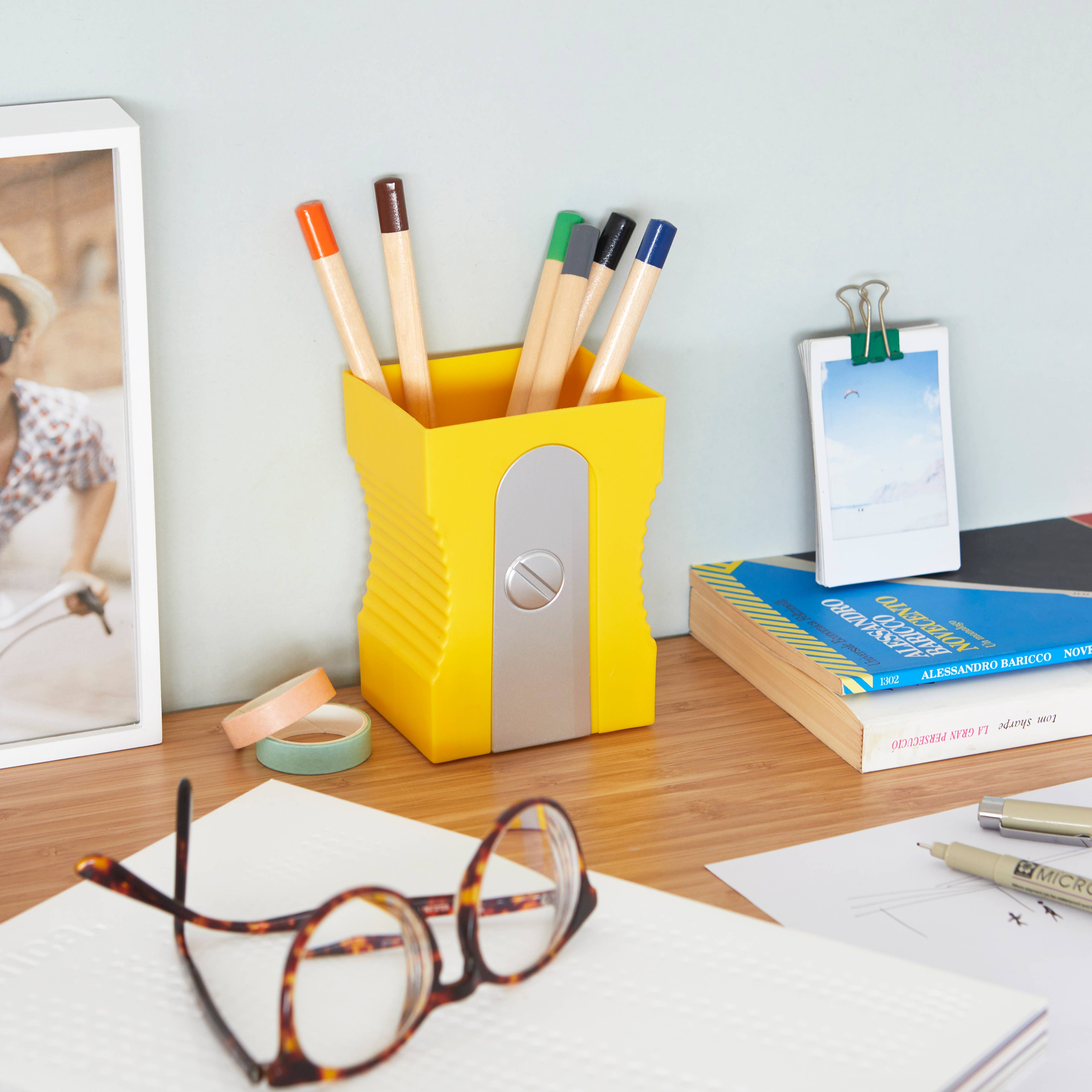 Balvi – Großhandel Stift- & Bleistifthalter – Stiftehalter und Anspitzer, gelb, Kunststoff5