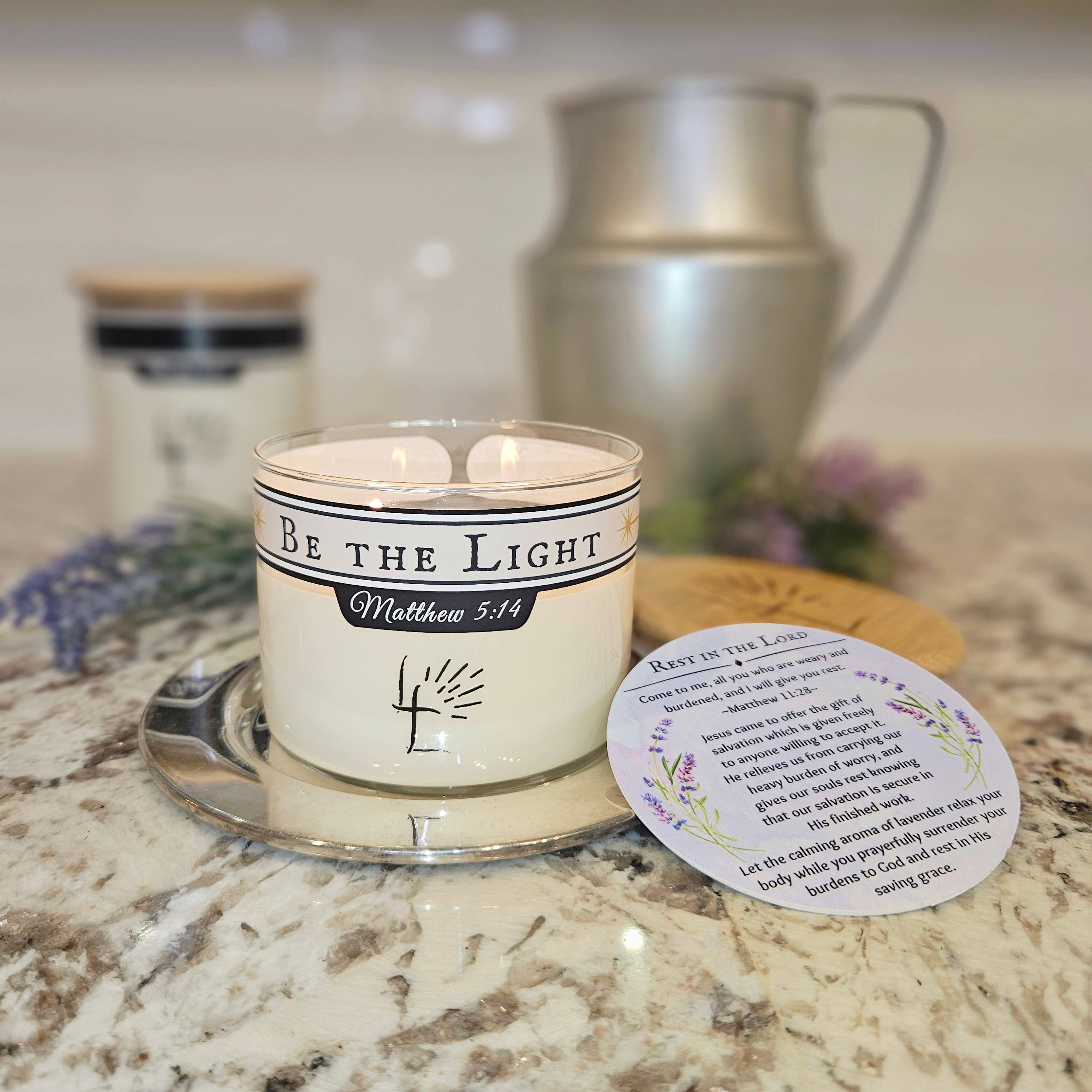 Lord's Light Candle - Wholesale Jar/Filled Candle - Christian Soy Candle 8oz - Light & Reveal Hidden Bible Verse3