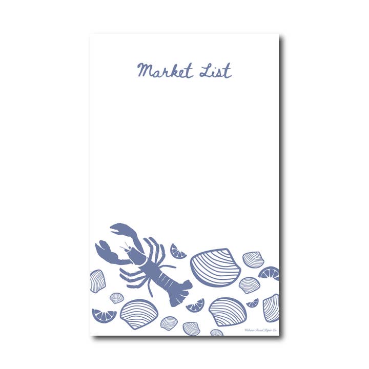 Market List Notepad Lobster and Clams White - N580011 for wholesale by Webster Road Paper Co