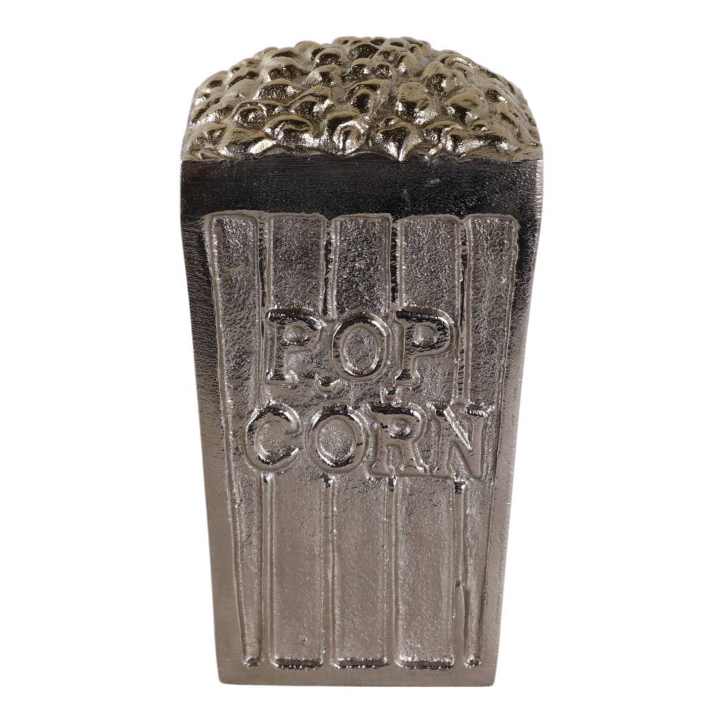 Sagebrook Home - Wholesale Decorative Figurine - Decorative Figurine - Silver Aluminum Popcorn Bucket, 7 in.7