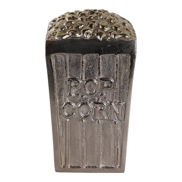 Sagebrook Home - Wholesale Decorative Figurine - Decorative Figurine - Silver Aluminum Popcorn Bucket, 7 in.7