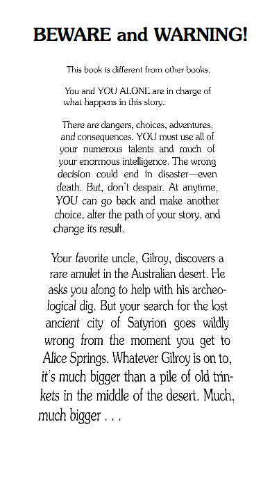 Choose Your Own Adventure - Vente Livre pour préadolescents (de 9 à 12 ans) - Struggle Down Under, livre pour enfants1