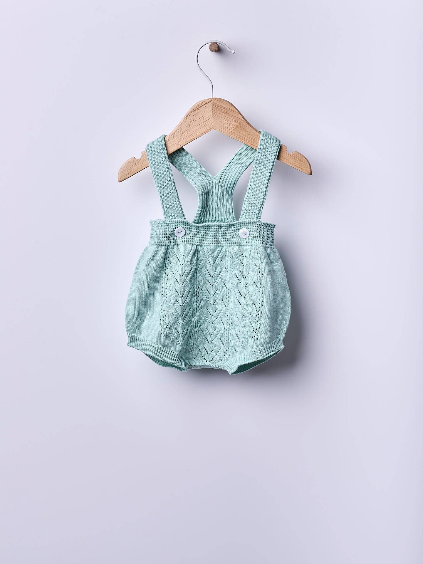 Wedoble: sustainable children's fashion - Wholesale Overalls - Baby - Shoulder straps shortie knitted in organic cotton | ROMANTIC SPRING DAY2