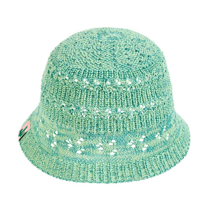 "Cactus" Crochet Bucket Hat - Peppermint Green for wholesale by Lost Pattern NYC