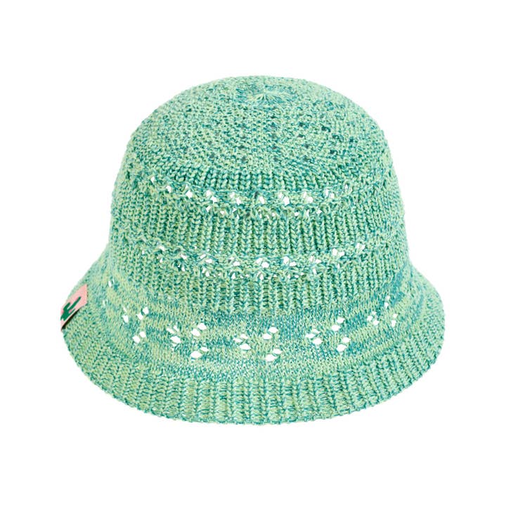 "Cactus" Crochet Bucket Hat - Peppermint Green for wholesale by Lost Pattern NYC