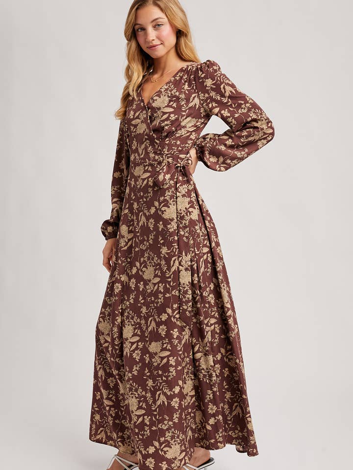 Bluivy - Wholesale Dress - Women's - FLORAL PRINT WRAP MAXI DRESS14