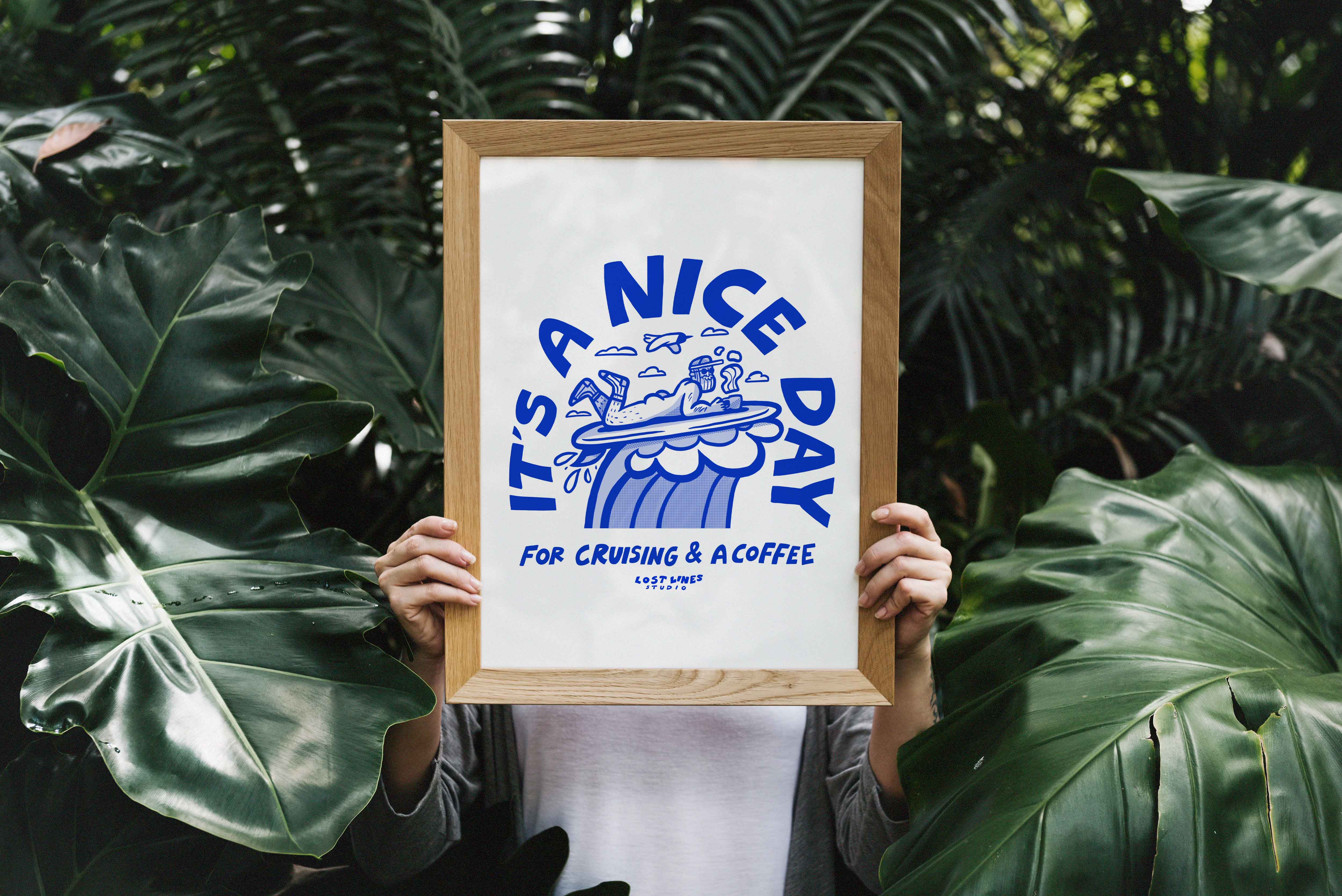 Lost Lines Studio - Wholesale Art Print - Surf & Coffee | Art Print | Illustrated Print | Surf Art 2