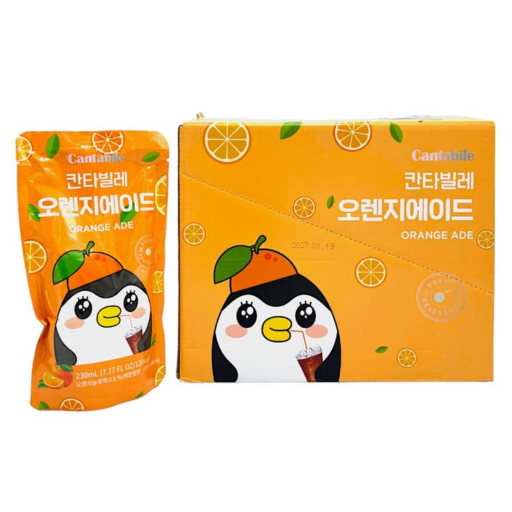 Global Bite Co - Wholesale Fruit Juice - Cantabile Orange Ade Pouch Drink pack of 10x230ml (Korea)1