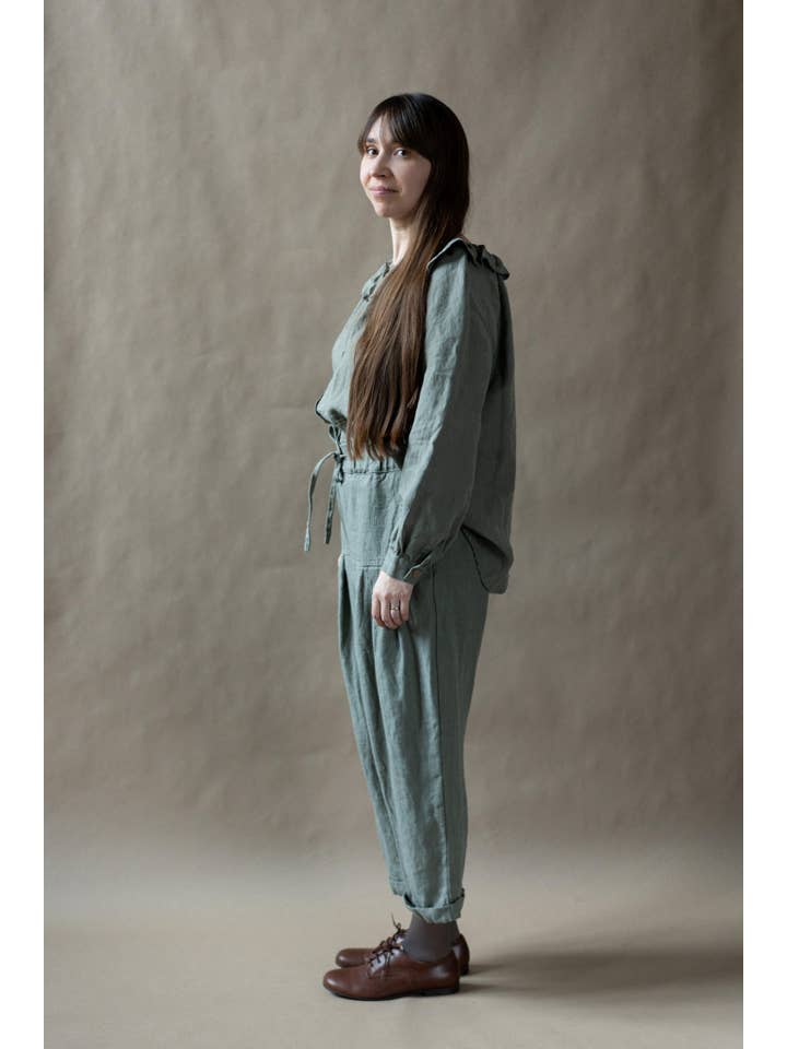 La Petite Alice – Túnica - Mulher por atacado – Túnica de Linho Oversized Polly com Mangas Compridas