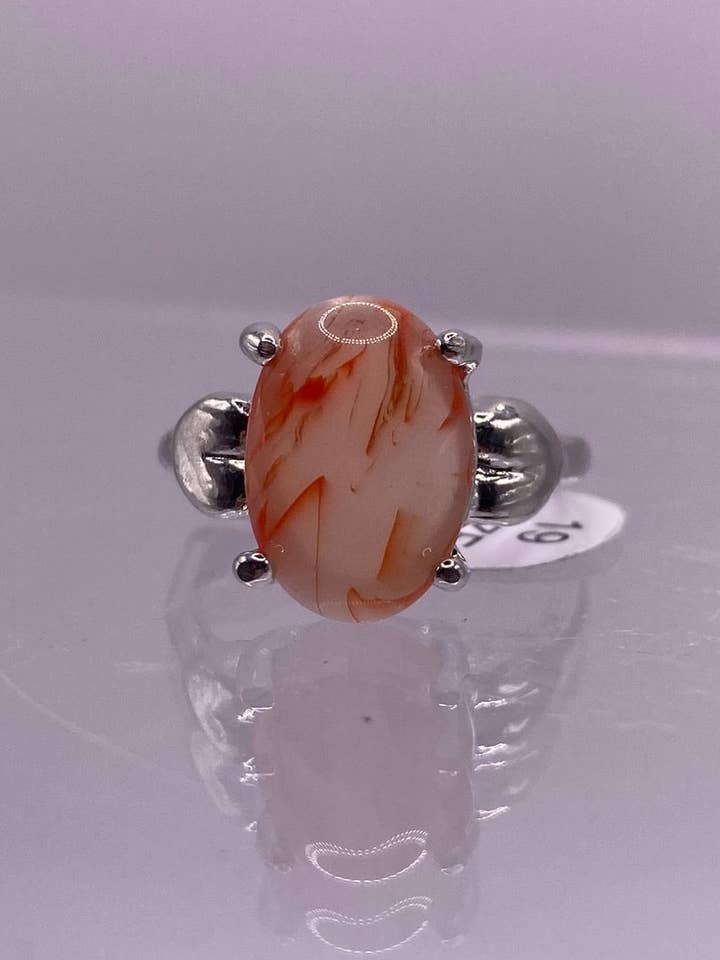 Bague en agate de feu avec pierres précieuses pour la vente par Moonbeam Healing