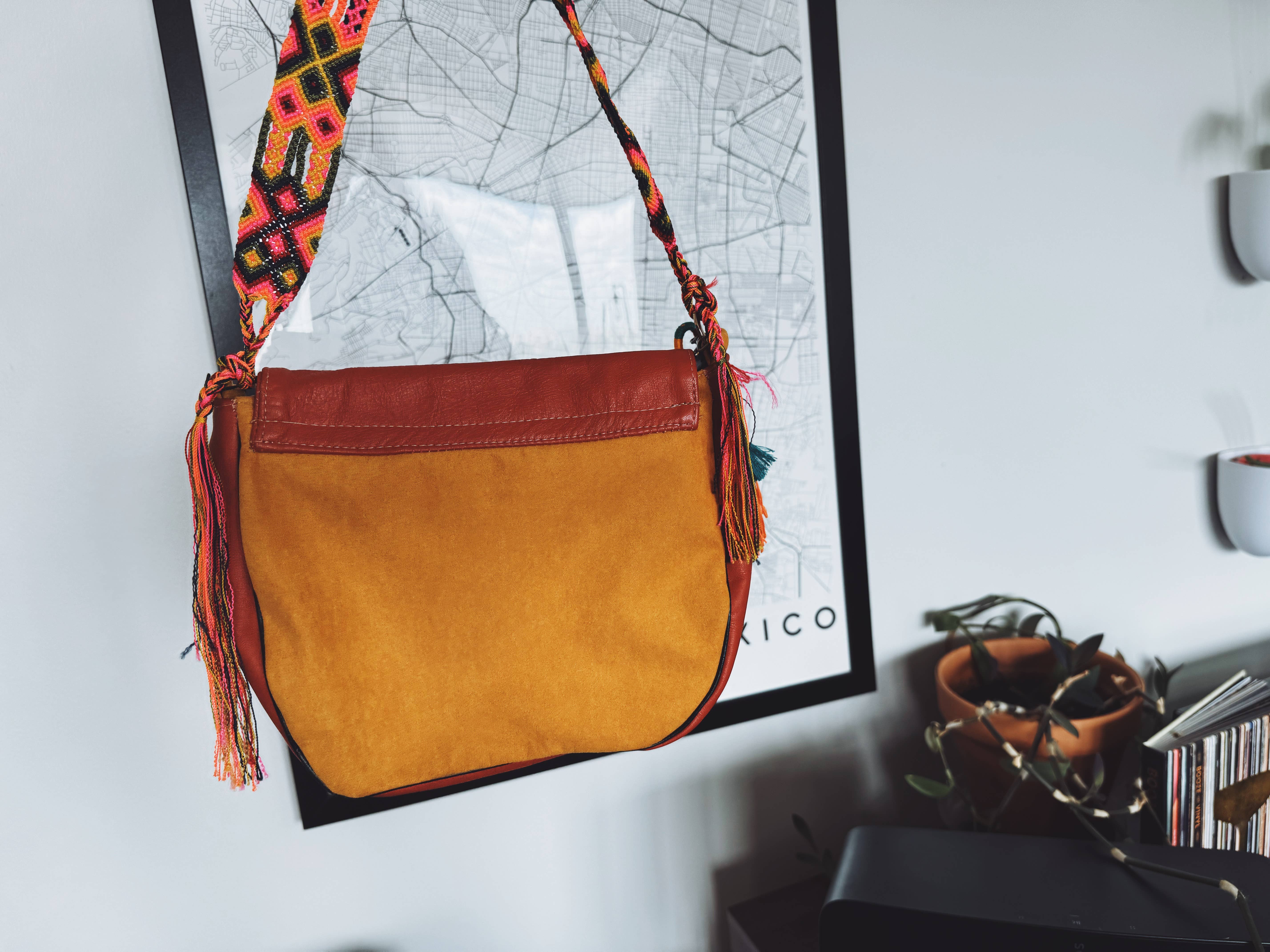 Pura Vida - Wholesale Crossbody Bag - Women's - Leather Mexican Colorful purse 8x10 in | clutch purse 5