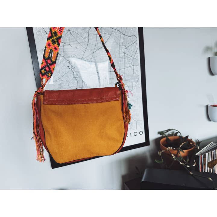 Pura Vida - Wholesale Crossbody Bag - Women's - Leather Mexican Colorful purse 8x10 in | clutch purse 5