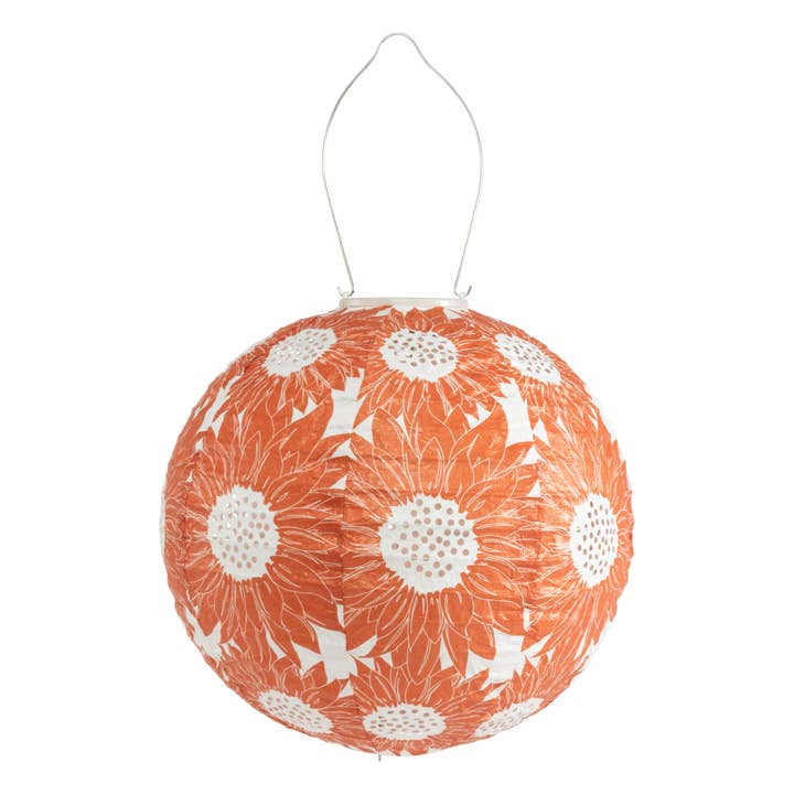 Allsop Home & Garden - Wholesale Buiten/gazonlicht - *NIEUW* Stella Print 12" Globe Solar Lantaarn - Zonnebloem Persimmon